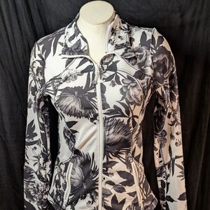 lululemon athletica Black and White Floral Bomber Jacket